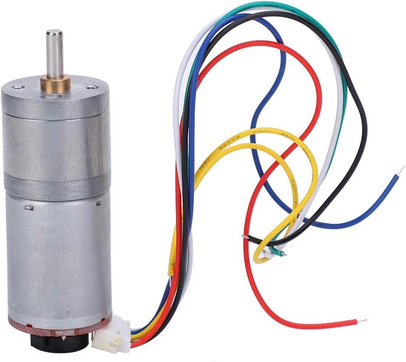 Hyuduo GA25-370 Gear Motor DC with Speed Encoder, Stainless Steel High Torque Electric Micro Speed Reduction Geared Motor Brush DC Motors Reducer Copper (DC12V 10RPM) - Image 1